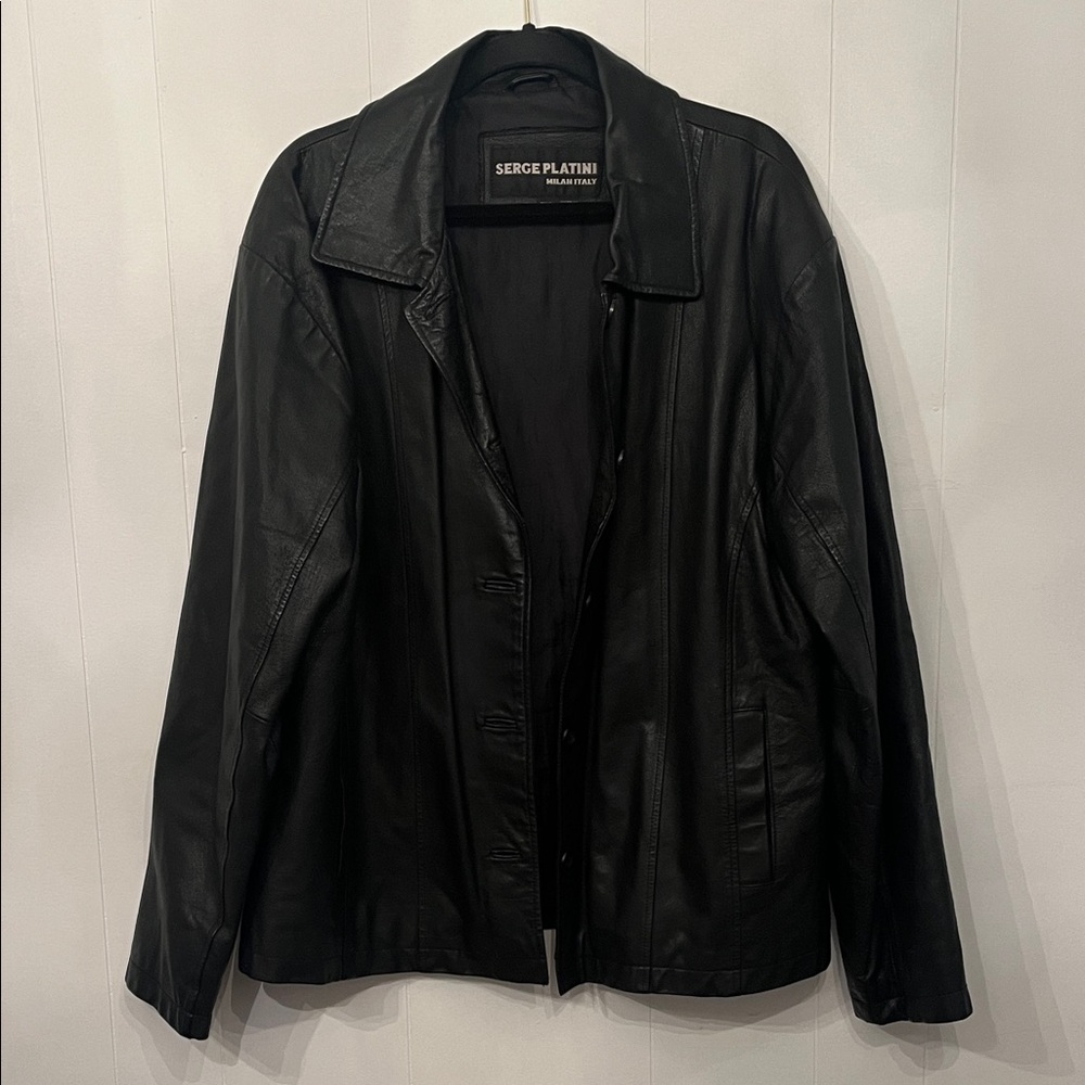Men's Black Leather Performance Jacket